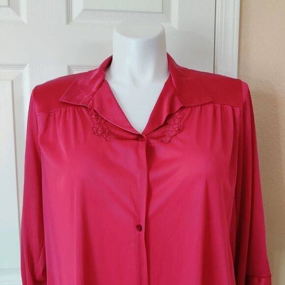 Vintage 60s Vanity Fair button front nightgown L - Picture 2 of 8